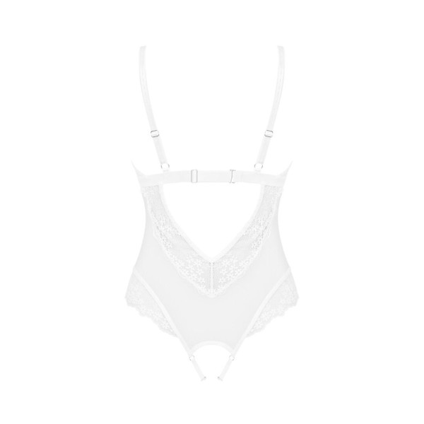 Эротическое полупрозрачное боди Obsessive Heavenlly crotchless teddy XS/S, с доступом