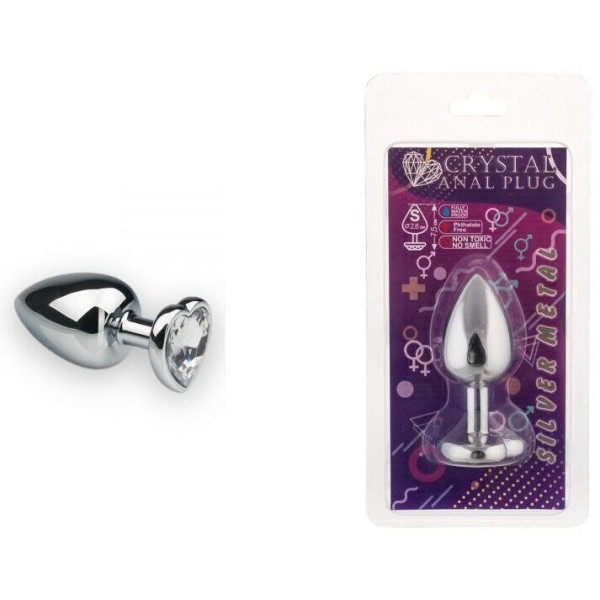 Анальная пробка, Silver Heart Diamond, S