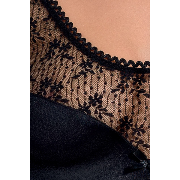 Сорочка приталенная PETRA CHEMISE black XXL/XXXL, трусики
