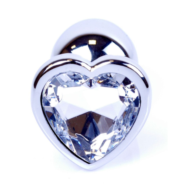 Анальная пробка Boss Series - Jewellery Silver Heart PLUG Clear S
