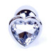 Анальная пробка Boss Series - Jewellery Silver Heart PLUG Clear S