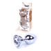 Анальная пробка Boss Series - Jewellery Silver Heart PLUG Clear S