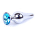 Анальная пробка Boss Series - Jewellery Silver BUTT PLUG Light Blue
