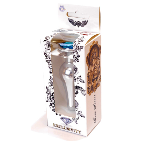 Анальная пробка Boss Series - Jewellery Silver BUTT PLUG Light Blue