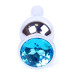 Анальная пробка Boss Series - Jewellery Silver BUTT PLUG Light Blue