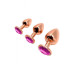 Анальная пробка Wooomy Tralalo Rose Gold Metal Plug MAGENTA M
