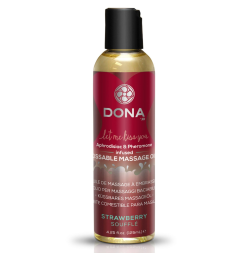 Массажное масло DONA Kissable Massage Oil Strawberry Soufflе