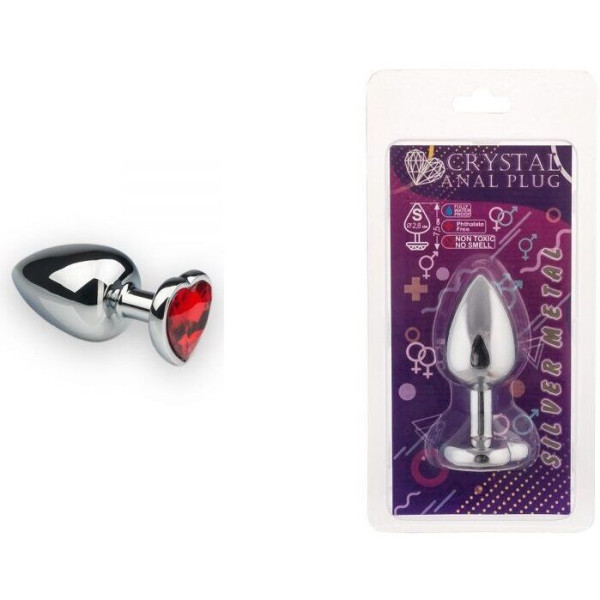 Анальная пробка, Silver Heart Ruby, S
