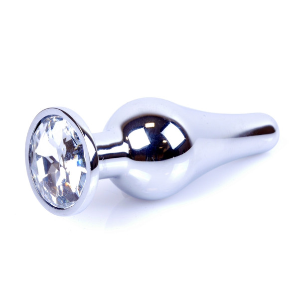 Анальная пробка Boss Series - Jewellery Silver BUTT PLUG Clear