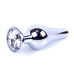 Анальная пробка Boss Series - Jewellery Silver BUTT PLUG Clear
