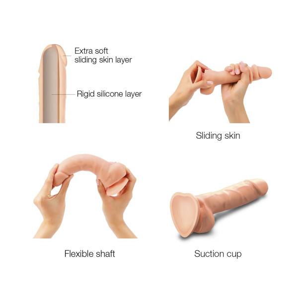 Реалистичный фаллоимитатор Strap-On-Me Sliding Skin Realistic Dildo Vanille - M, 18.5 см