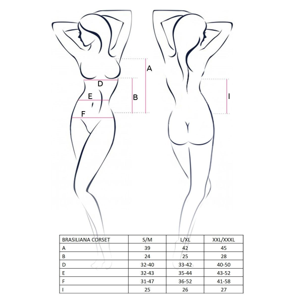 Корсет с пажами BRASILIANA CORSET white S/M, стринги