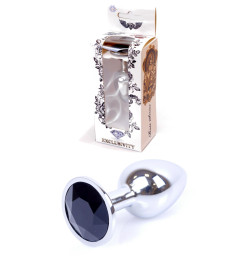 Анальная пробка Boss Series - Jewellery Silver PLUG Black S