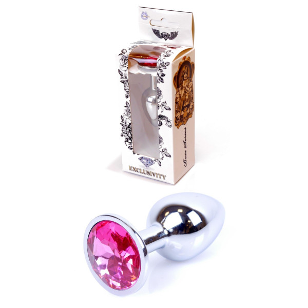 Анальная пробка Boss Series - Jewellery Silver PLUG Pink S