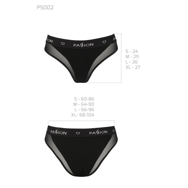 Трусики с прозрачной вставкой Passion PS002 PANTIES black, размер L