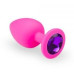 Силиконовая анальная пробка с кристаллом Pink Silicone Amethyst, размер S