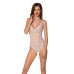 Боди Passion Ursula Body white S/M, с ажурным декором и открытым шагом