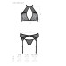Комплект белья Passion SATARA SET XXL/XXXL black, топ, пояс для чулок, стринги