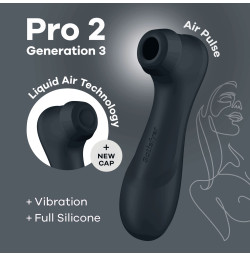 Вакуумный клиторальный стимулятор Satisfyer Pro 2 Generation 3 with Liquid Air Dark Grey