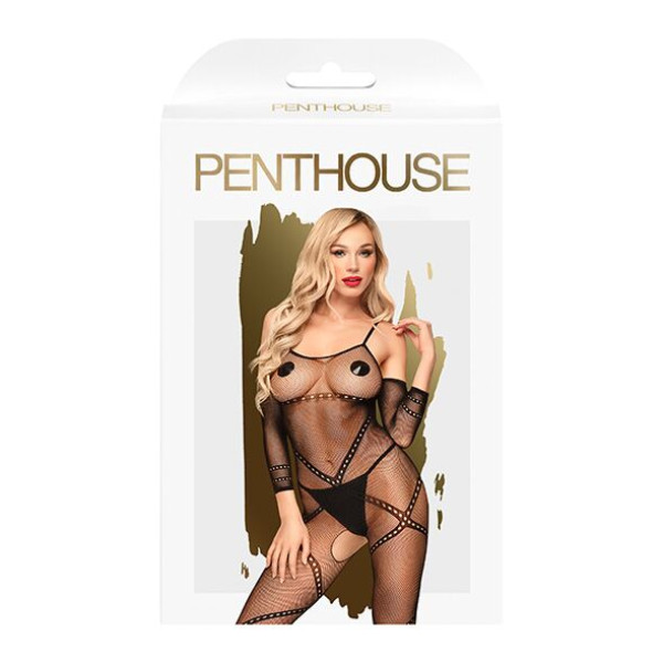 Бодистокинг с контрастным узором Penthouse - Under Arrest Black размер S/L