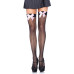 Чулки-сетка с атласным бантиком Leg Avenue Fishnet Thigh Highs One size Black With Bow Pink