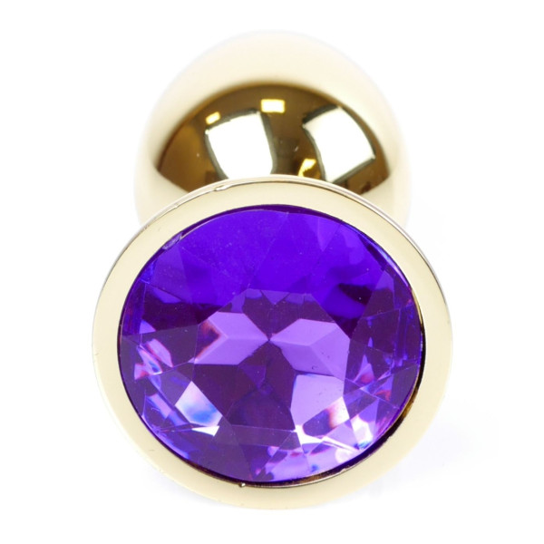 Анальная пробка Boss Series - Jewellery Gold PLUG Purple S