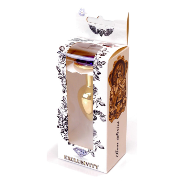Анальная пробка Boss Series - Jewellery Gold PLUG Purple S