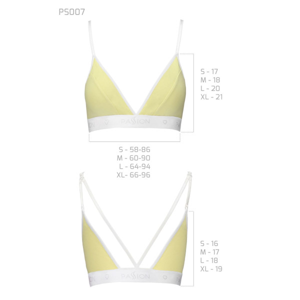 Спортивный топ с двойными бретелями Passion PS007 TOP yellow, размер M