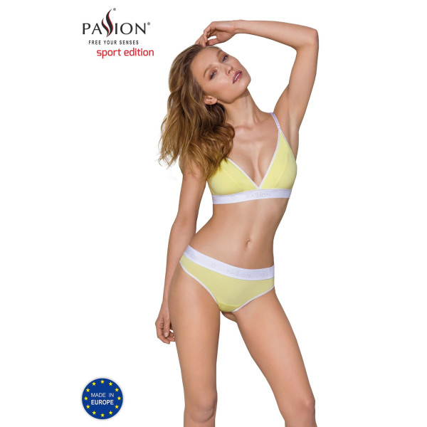 Спортивный топ с двойными бретелями Passion PS007 TOP yellow, размер M