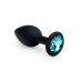 Силиконовая анальная пробка с кристаллом Black Silicone Topaz, размер S