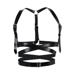 Кожаная портупея Art of Sex - Melani Leather harness, Черная L-2XL