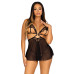 Пеньюар Leg Avenue Lace and mesh babydoll & panty Black M