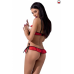 Комплект белья CHERRY SET OpenBra red L/XL: открытый лиф, трусики-юбочка