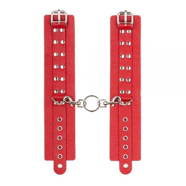 Наручники Leather Rastraints Hand Cuffs Red, красные, 240 мм