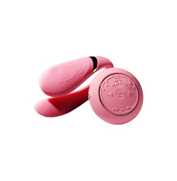 Смартвибратор для пар Zalo - Fanfan set Rouge Pink, пульт ДУ