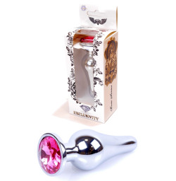 Анальная пробка Boss Series - Jewellery Silver BUTT PLUG Pink