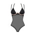 Прозрачное боди Obsessive Selinne teddy XL/2XL Black, мелкая сетка, двойные бретели