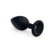 Силиконовая анальная пробка с кристаллом Black Silicone Black Diamond, размер S
