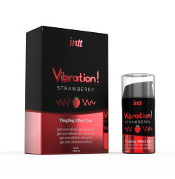 Жидкий вибратор Intt Vibration Strawberry, густой гель, очень вкусный, действует до 30 минут, 15 мл