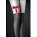 Гартер на ногу Bijoux Pour Toi - WITH BOW Red, сексуальная подвязка с бантиком, экокожа