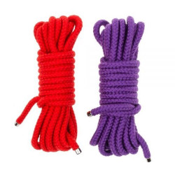 Набор веревок для бондажа Submission 5М Purple&Red, красная + фиолетовая
