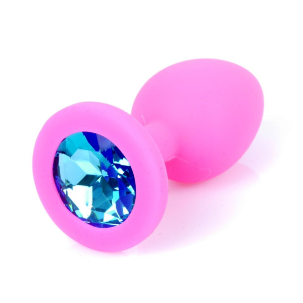 Силиконовая анальная пробка Boss Series - Jewellery Pink Silicon PLUG Small Light Blue S