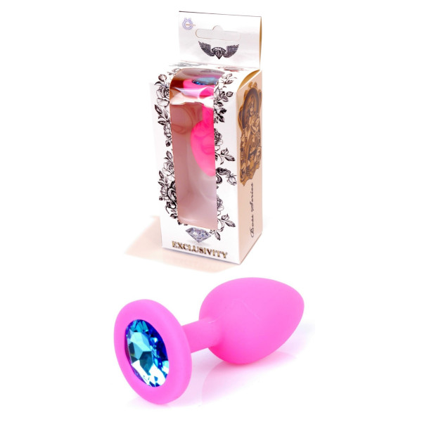 Силиконовая анальная пробка Boss Series - Jewellery Pink Silicon PLUG Small Light Blue S