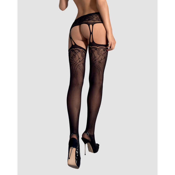 Чулки с поясом Obsessive S206, S/M/L.