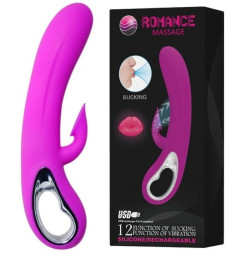 Вибратор с вакуумной стимуляцией клитора - ROMANCE MASSAGE Sucking & Vibrating
