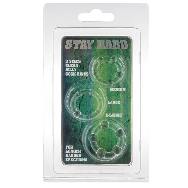 Набор из 3 шт эрекционных колец STAY HARD - Three Rings Clear