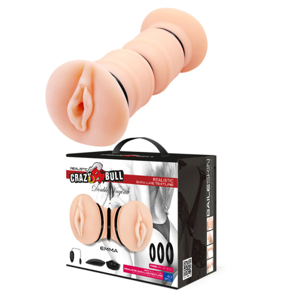 Мастурбатор-вагина с двумя входами и вибрацией CRAZY BULL - EMMA Double Vagina