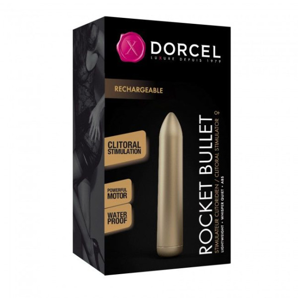 Перезаряжаемая вибропуля Dorcel Rocket Bullet Gold, 8,7 см