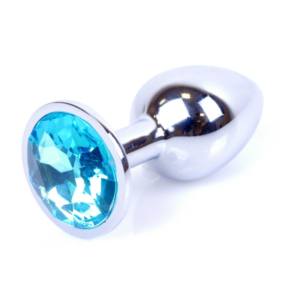 Анальная пробка Boss Series - Jewellery Silver PLUG Light Blue S