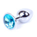 Анальная пробка Boss Series - Jewellery Silver PLUG Light Blue S